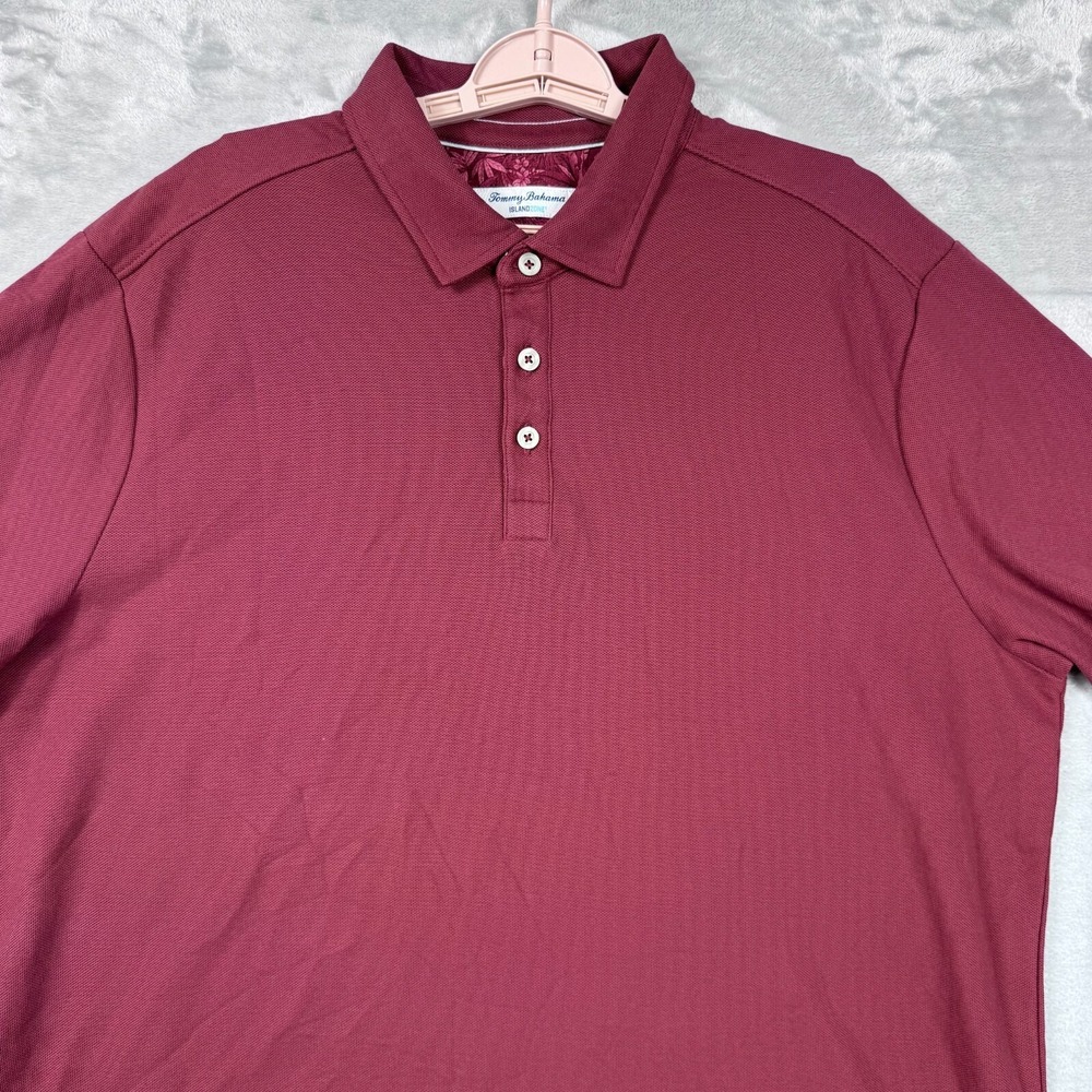 Tommy Bahama Island Zone Polo Shirt Mens XL Red Supima‎ Cotton Blend
